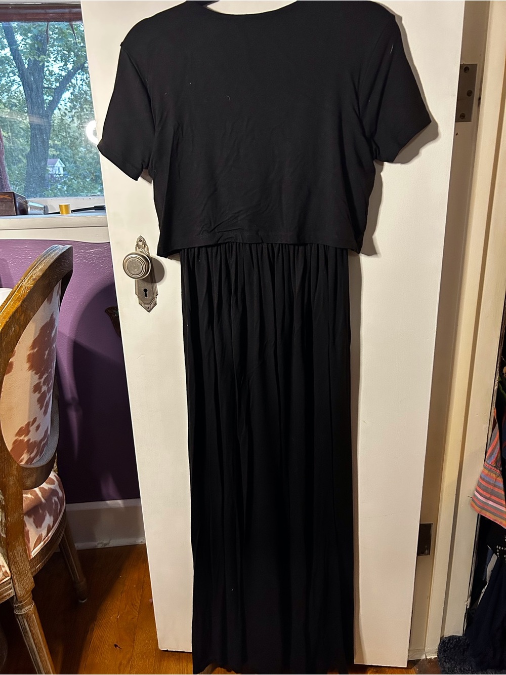 ASOS Black Short-Sleeve Maxi Dress